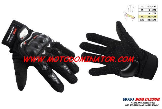 Текстилни ръкавици Pro-Biker Racing equipment - Black
